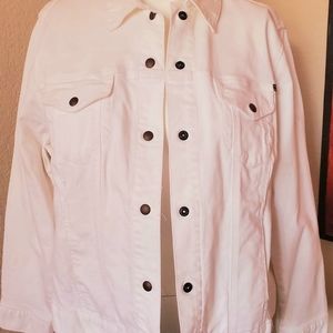 Lucky Brand 3X plus size white Jean jacket
